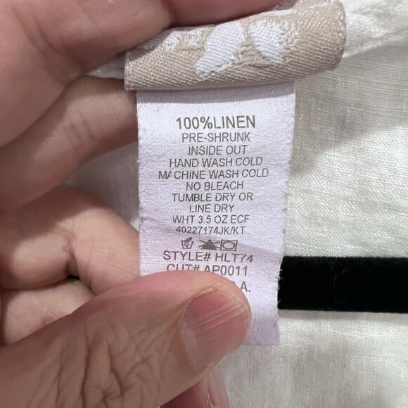 Match Point Women ¾ Sleeve Linen Tunic Blouse Asymmetric L Lagenlook Minimalist - Picture 4 of 7